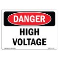 Signmission Safety Sign, OSHA Danger, 7" Height, 10" Width, High Voltage, Landscape, D-L-1327 OS-DS-D-710-L-1327